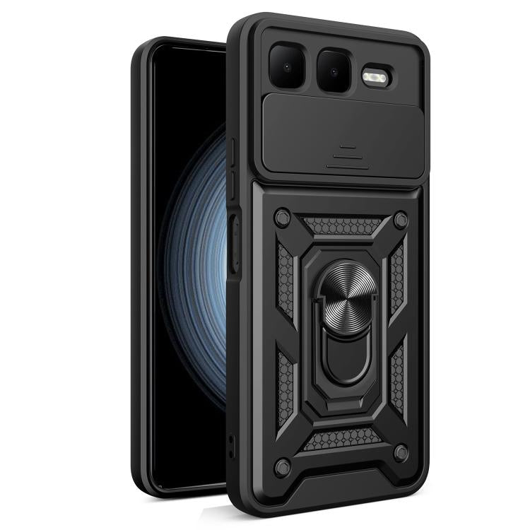 For Infinix Smart 10 Plus 4G Sliding Camera Cover Design TPU+PC Phone Case(Black) - free shipping - PMC TechLife - Order now!