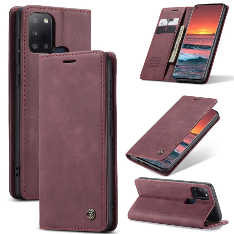 For Samsung Galaxy A21S CaseMe-013 Multifunctional Retro Frosted Horizontal Flip Leather Case with Card Slot & Holder & Wallet(Wine Red) - Galaxy Phone Cases by CaseMe | Online Shopping South Africa | PMC Jewellery | Buy Now Pay Later Mobicred