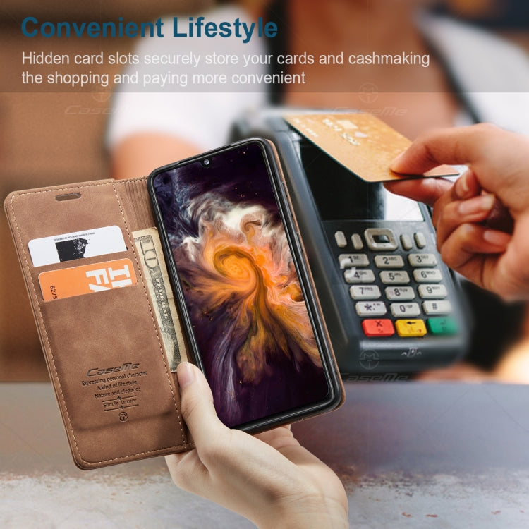 For Samsung Galaxy A31 CaseMe-013 Multifunctional Retro Frosted Horizontal Flip Leather Case with Card Slot & Holder & Wallet(Brown) - free shipping - PMC Jewellery - Order now!