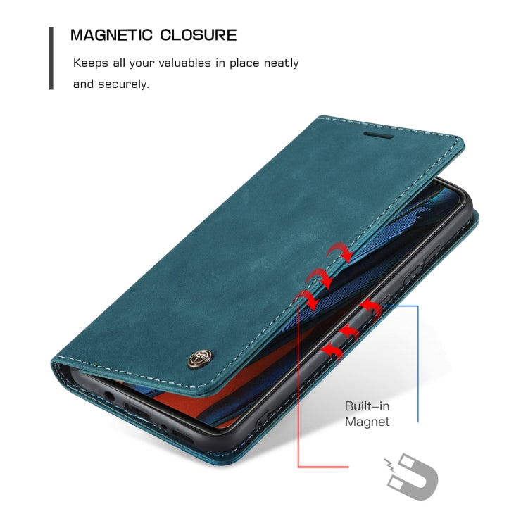 For Samsung Galaxy A41 CaseMe-013 Multifunctional Retro Frosted Horizontal Flip Leather Case with Card Slot & Holder & Wallet(Blue) - Galaxy Phone Cases by CaseMe | Online Shopping South Africa | PMC Jewellery | Buy Now Pay Later Mobicred