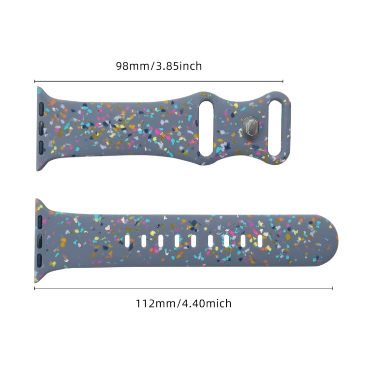 For Apple Watch Serie 6 40mm Floral Silicone Watch Band(Grey) - Watch Bands by PMC Jewellery | Online Shopping South Africa | PMC Jewellery