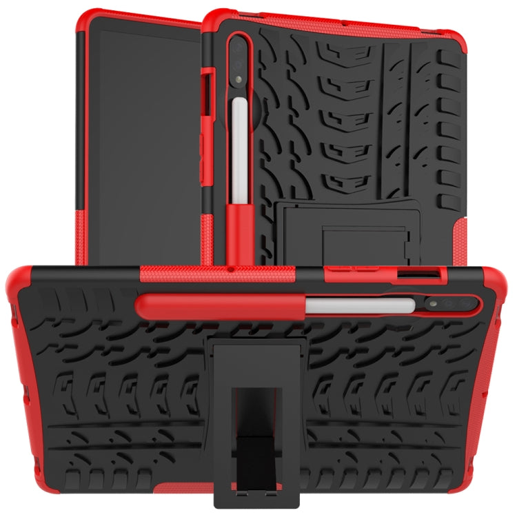 For Samsung Galaxy Tab S9 / S7 / S8 Tire Texture TPU + PC Tablet Case(Red) - Galaxy Tab S9 Cases by PMC Jewellery | Online Shopping South Africa | PMC Jewellery | Buy Now Pay Later Mobicred