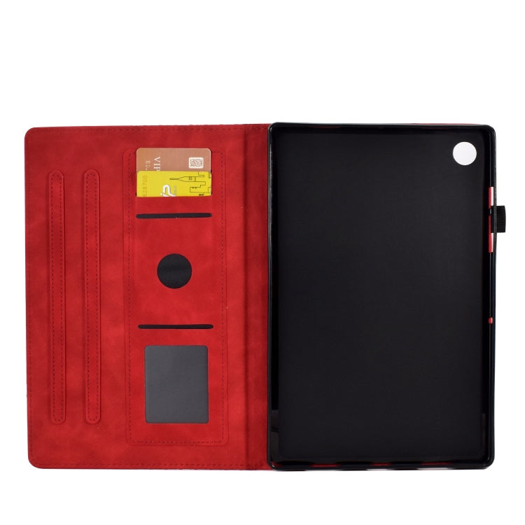 For Samsung Galaxy Tab A9+ Rhombus Embossed Leather Tablet Case(Red) - Galaxy Tab A9+ by PMC Jewellery | Online Shopping South Africa | PMC Jewellery