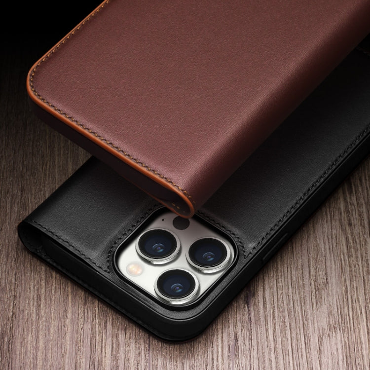 For iPhone 15 Pro Max QIALINO Classic Gen2 Genuine Leather Phone Case(Black) - free shipping - PMC Jewellery - Order now!