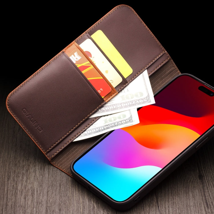 For iPhone 15 Pro Max QIALINO Classic Gen2 Genuine Leather Phone Case(Black) - free shipping - PMC Jewellery - Order now!