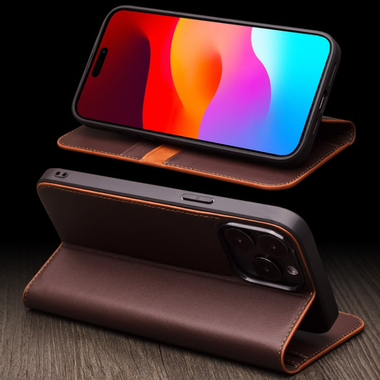 For iPhone 15 Pro Max QIALINO Classic Gen2 Genuine Leather Phone Case(Black) - free shipping - PMC Jewellery - Order now!