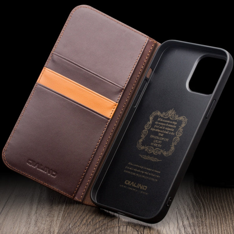 For iPhone 15 Pro Max QIALINO Classic Gen2 Genuine Leather Phone Case(Black) - free shipping - PMC Jewellery - Order now!