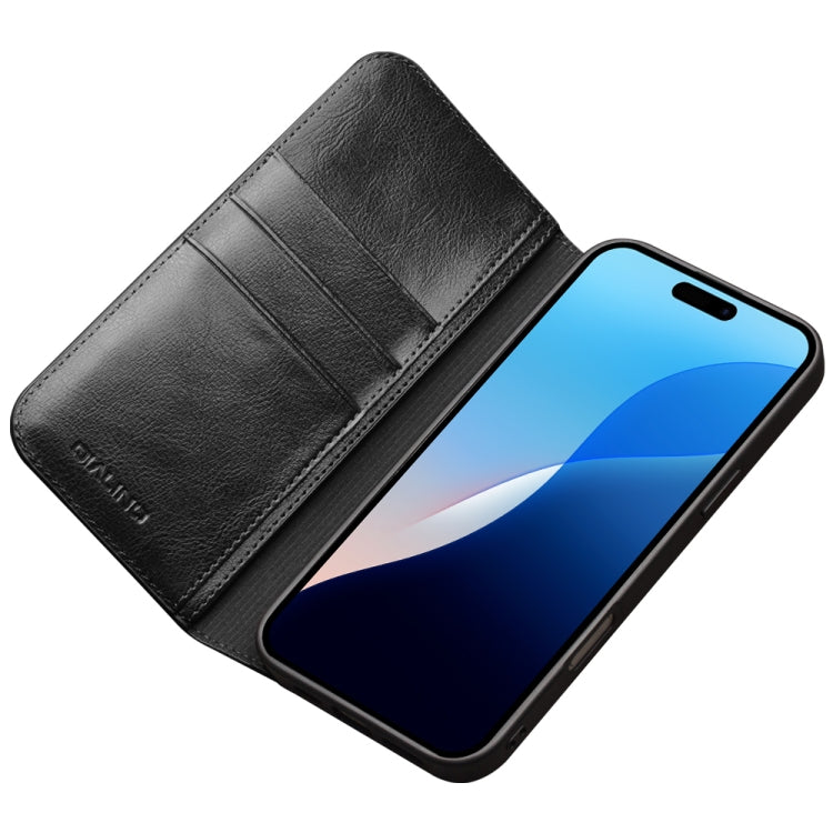 For iPhone 16 Pro Max QIALINO Classic Genuine Leather Phone Case(Black) - iPhone 16 Pro Max Cases by QIALINO | Online Shopping South Africa | PMC Jewellery | Buy Now Pay Later Mobicred