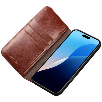 For iPhone 16 Plus QIALINO Classic Genuine Leather Phone Case(Brown) - iPhone 16 Plus Cases by QIALINO | Online Shopping South Africa | PMC Jewellery | Buy Now Pay Later Mobicred