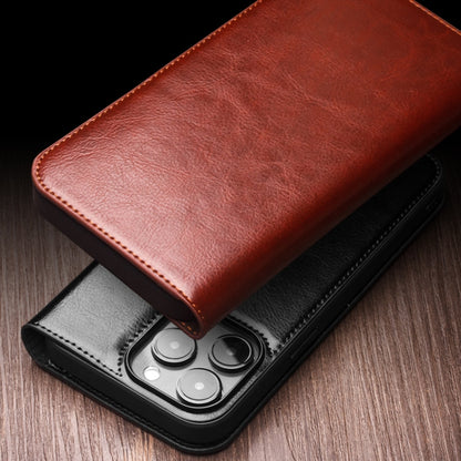 For iPhone 16 Pro Max QIALINO Classic Genuine Leather Phone Case(Brown) - iPhone 16 Pro Max Cases by QIALINO | Online Shopping South Africa | PMC Jewellery | Buy Now Pay Later Mobicred