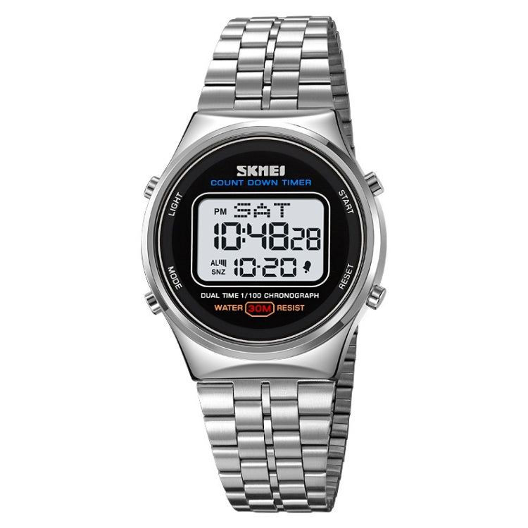 SKMEI 1882 Multifunctional Men 30M Waterproof Luminous Stainless Steel Digital Wrist Watch(Silver White) - free shipping - PMC TechLife - Order now!
