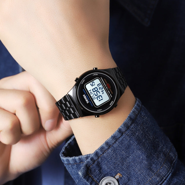 SKMEI 1882 Multifunctional Men 30M Waterproof Luminous Stainless Steel Digital Wrist Watch(Silver Black) - free shipping - PMC TechLife - Order now!