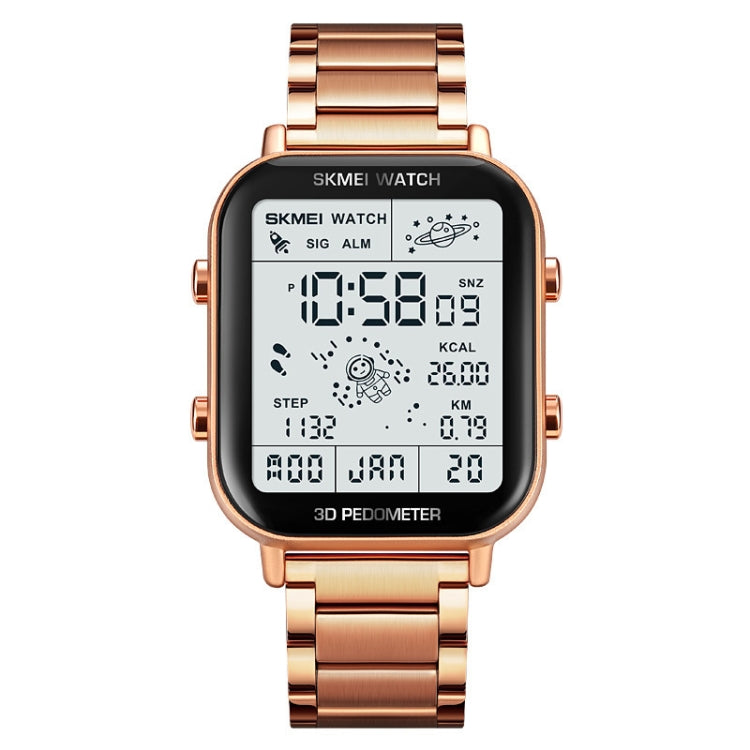 SKMEI 1888 Multifunctional Men 30M Waterproof Sports Stainless Steel Digital Wrist Watch(Rose Gold) - free shipping - PMC TechLife - Order now!