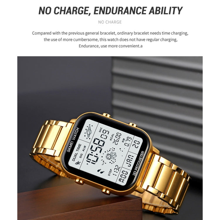 SKMEI 1888 Multifunctional Men 30M Waterproof Sports Stainless Steel Digital Wrist Watch(Rose Gold) - free shipping - PMC TechLife - Order now!