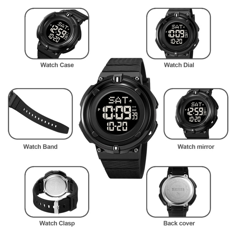 SKMEI 2010 Multifunctional Men 50M Waterproof Luminous Digital Wrist Watch(Black) - free shipping - PMC TechLife - Order now!