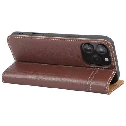 For iPhone 16 Pro Max GEBEI Top-grain Horizontal Flip Leather Phone Case(Brown) - iPhone 16 Pro Max Cases by GEBEI | Online Shopping South Africa | PMC Jewellery | Buy Now Pay Later Mobicred