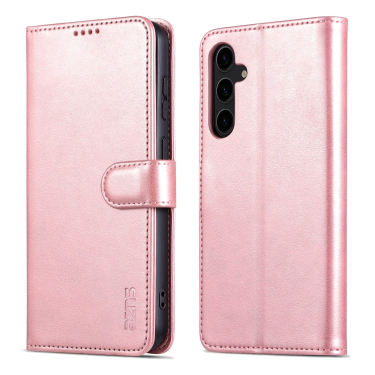 For Samsung Galaxy S24 5G AZNS Skin Feel Calf Texture Flip Leather Phone Case(Rose Gold) - free shipping - PMC Jewellery - Order now!