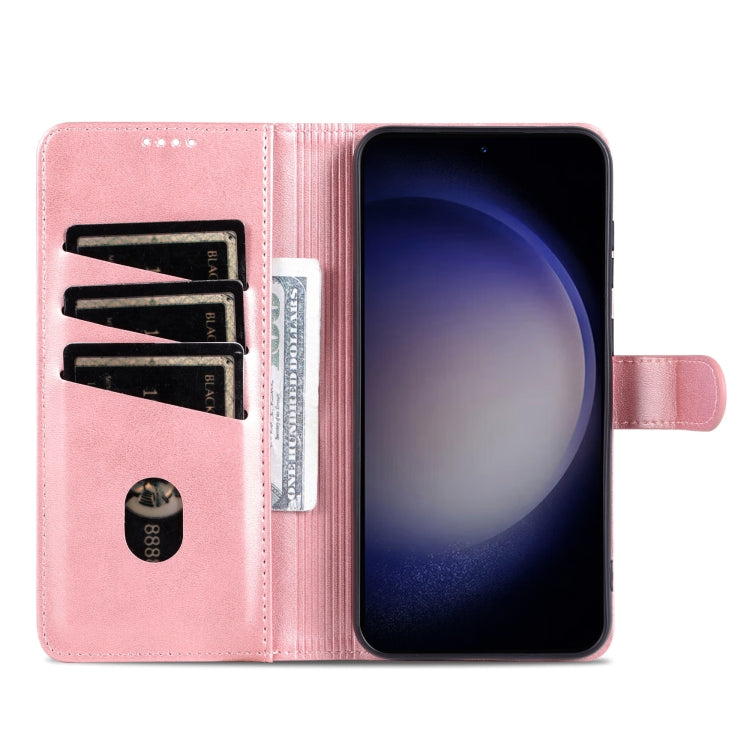 For Samsung Galaxy S24 5G AZNS Skin Feel Calf Texture Flip Leather Phone Case(Rose Gold) - free shipping - PMC Jewellery - Order now!