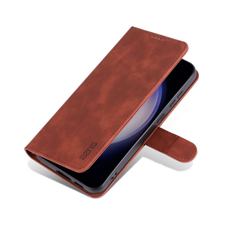 For Samsung Galaxy S24 5G AZNS Skin Feel Calf Texture Flip Leather Phone Case(Brown) - Galaxy S24 5G Cases by AZNS | Online Shopping South Africa | PMC Jewellery | Buy Now Pay Later Mobicred