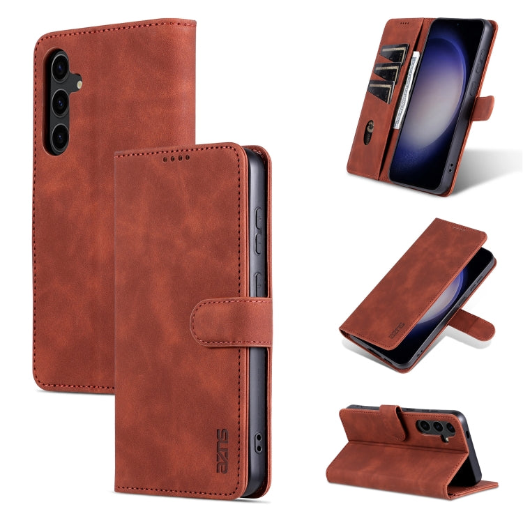 For Samsung Galaxy S24+ 5G AZNS Skin Feel Calf Texture Flip Leather Phone Case(Brown) - Galaxy S24+ 5G Cases by AZNS | Online Shopping South Africa | PMC Jewellery | Buy Now Pay Later Mobicred