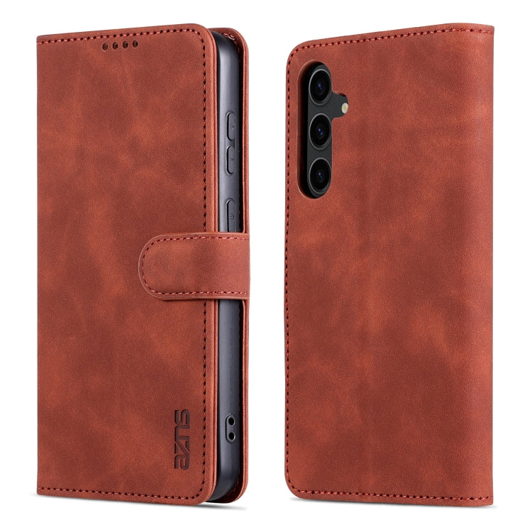 For Samsung Galaxy S24+ 5G AZNS Skin Feel Calf Texture Flip Leather Phone Case(Brown) - Galaxy S24+ 5G Cases by AZNS | Online Shopping South Africa | PMC Jewellery | Buy Now Pay Later Mobicred