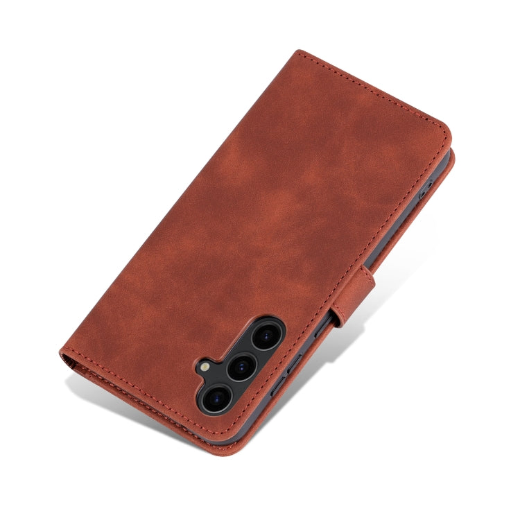 For Samsung Galaxy S24+ 5G AZNS Skin Feel Calf Texture Flip Leather Phone Case(Brown) - Galaxy S24+ 5G Cases by AZNS | Online Shopping South Africa | PMC Jewellery | Buy Now Pay Later Mobicred