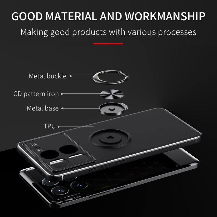 For Xiaomi Redmi K70 / K70 Pro Metal Ring Holder TPU Phone Case(Black+Blue) - K70 Pro Cases by PMC Jewellery | Online Shopping South Africa | PMC Jewellery | Buy Now Pay Later Mobicred