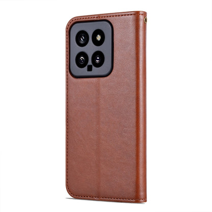 For Xiaomi 14 AZNS Sheepskin Texture Flip Leather Phone Case(Brown) - 14 Cases by AZNS | Online Shopping South Africa | PMC Jewellery | Buy Now Pay Later Mobicred