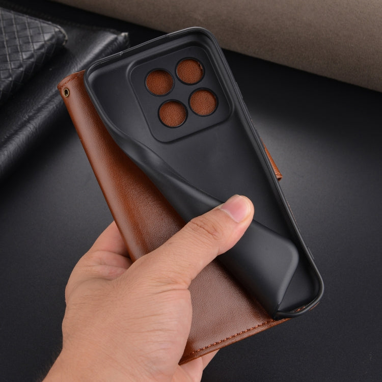 For Xiaomi 14 Pro AZNS Sheepskin Texture Flip Leather Phone Case(Brown) - 14 Pro Cases by AZNS | Online Shopping South Africa | PMC TechLife | Buy Now Pay Later Mobicred