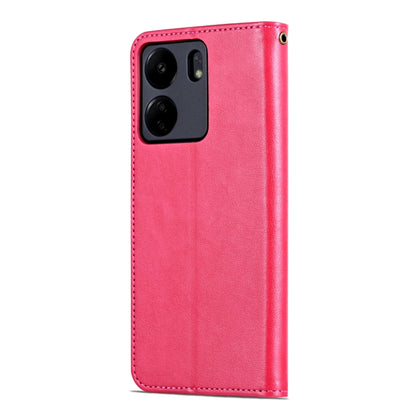 For Xiaomi Poco C65/Redmi 13C AZNS Sheepskin Texture Flip Leather Phone Case(Red) - 13C Cases by AZNS | Online Shopping South Africa | PMC Jewellery | Buy Now Pay Later Mobicred