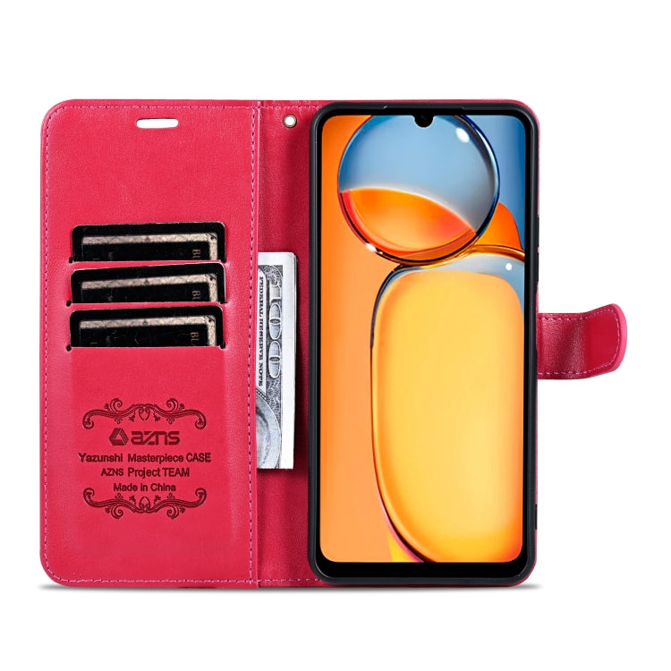 For Xiaomi Poco C65/Redmi 13C AZNS Sheepskin Texture Flip Leather Phone Case(Red) - 13C Cases by AZNS | Online Shopping South Africa | PMC Jewellery | Buy Now Pay Later Mobicred