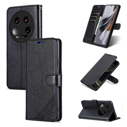 For Xiaomi 14 Ultra AZNS Sheepskin Texture Flip Leather Phone Case(Black) - 14 Ultra Cases by AZNS | Online Shopping South Africa | PMC Jewellery | Buy Now Pay Later Mobicred