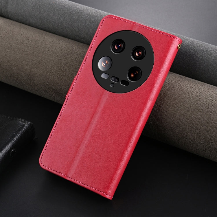 For Xiaomi 14 Ultra AZNS Sheepskin Texture Flip Leather Phone Case(Red) - 14 Ultra Cases by AZNS | Online Shopping South Africa | PMC Jewellery | Buy Now Pay Later Mobicred