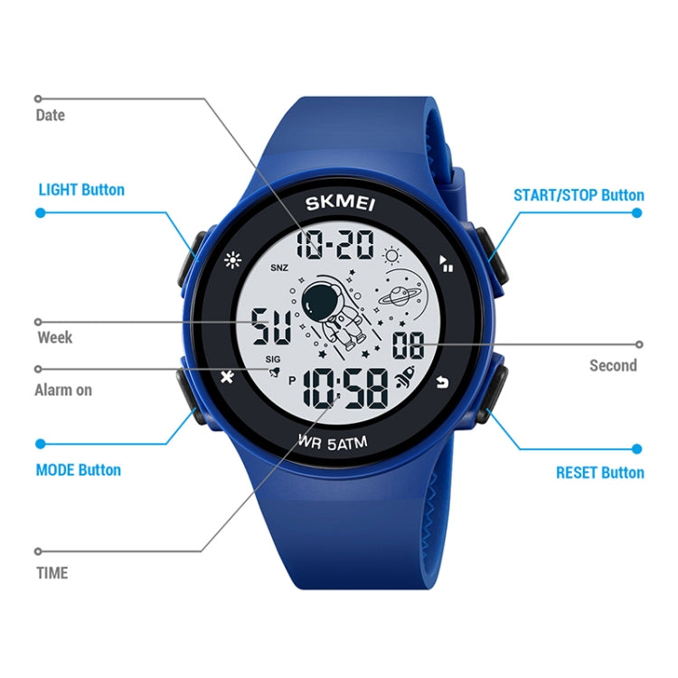 SKMEI 2068 Multifunctional Men 50M Waterproof Noctilucent Sports Digital Wrist Watch(Black White) - free shipping - PMC TechLife - Order now!