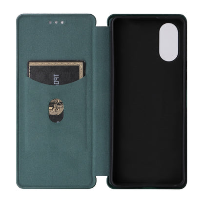 For Sony Xperia 10 VI 2024 Carbon Fiber Texture Flip Leather Phone Case(Green) - Sony Cases by PMC Jewellery | Online Shopping South Africa | PMC Jewellery | Buy Now Pay Later Mobicred