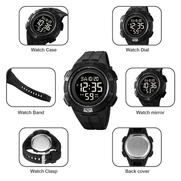 SKMEI 2078 Multifunctional Men 50M Waterproof Sports Fashion Digital Wrist Watch(Dark Blue) - free shipping - PMC TechLife - Order now!