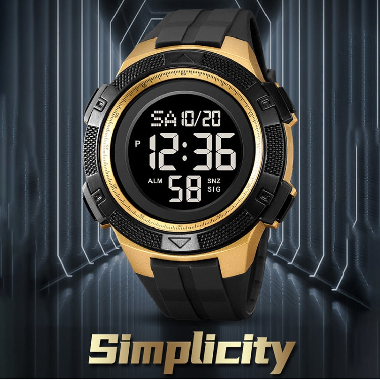 SKMEI 2078 Multifunctional Men 50M Waterproof Sports Fashion Digital Wrist Watch(Black Gold) - free shipping - PMC TechLife - Order now!