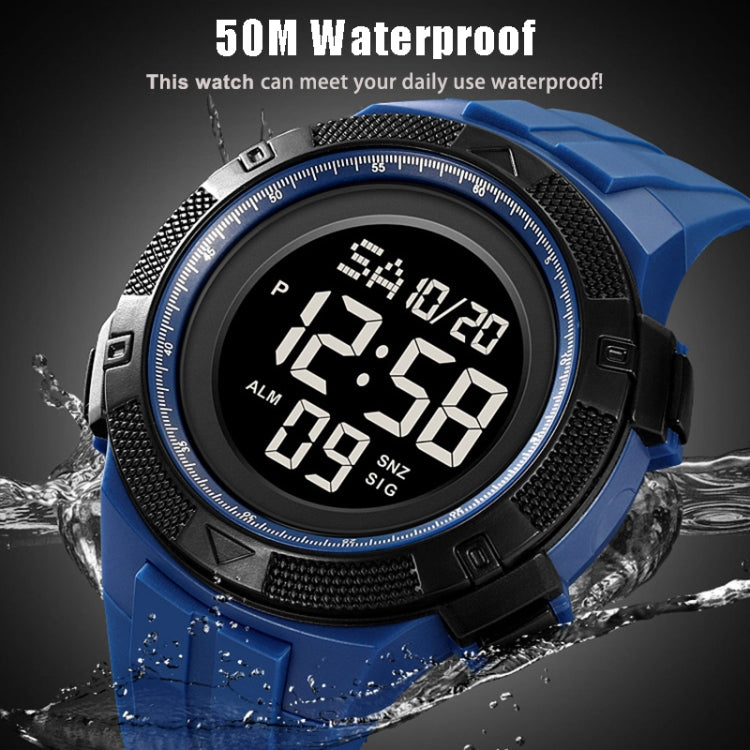 SKMEI 2078 Multifunctional Men 50M Waterproof Sports Fashion Digital Wrist Watch(Dark Blue) - free shipping - PMC TechLife - Order now!