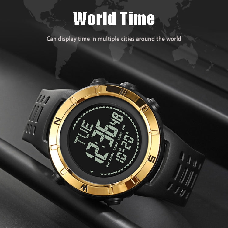Shimei 2096 Multifunctional Men 50M Waterproof Compass Noctilucent Digital Wrist Watch(Black) - free shipping - PMC TechLife - Order now!