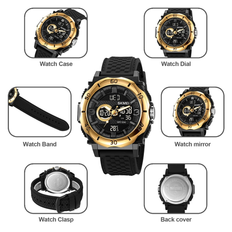 SKMEI 2098 Multifunctional Men 50M Waterproof Thermometer Dual Display Digital Wrist Watch(Black) - free shipping - PMC TechLife - Order now!