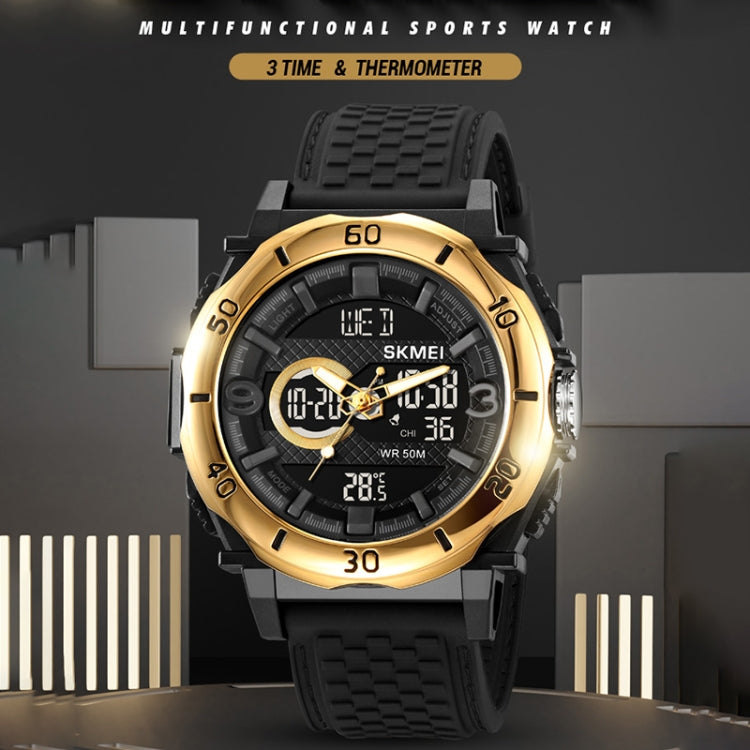 SKMEI 2098 Multifunctional Men 50M Waterproof Thermometer Dual Display Digital Wrist Watch(Black) - free shipping - PMC TechLife - Order now!