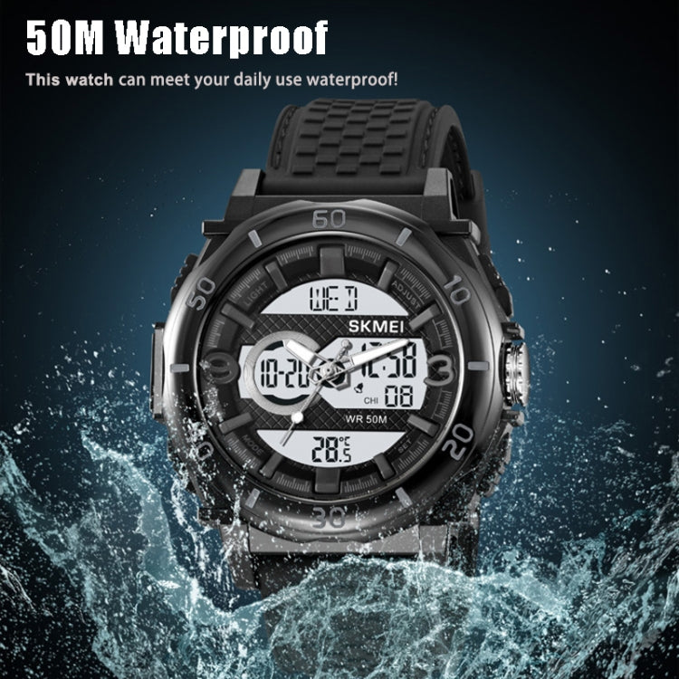 SKMEI 2098 Multifunctional Men 50M Waterproof Thermometer Dual Display Digital Wrist Watch(Black) - free shipping - PMC TechLife - Order now!