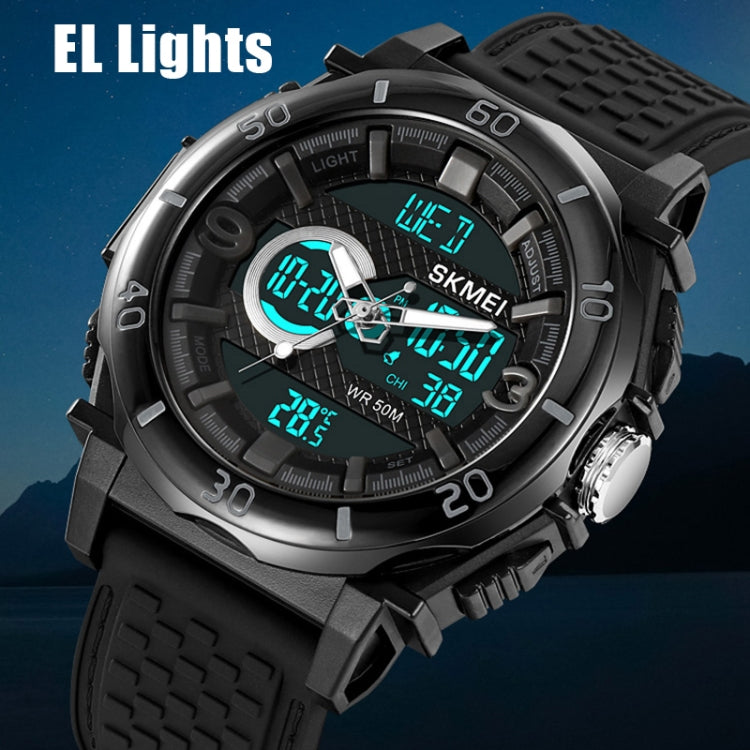 SKMEI 2098 Multifunctional Men 50M Waterproof Thermometer Dual Display Digital Wrist Watch(Black) - free shipping - PMC TechLife - Order now!