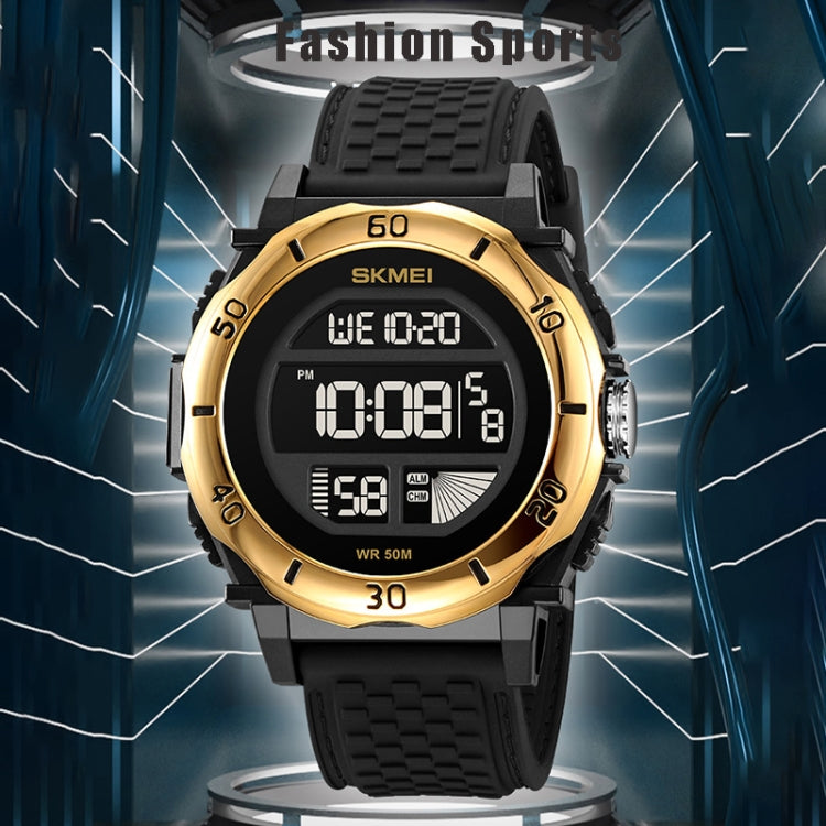 SKMEI 2099 Multifunctional Men Outdoor 50M Waterproof Luminous Digital Wrist Watch(Black+White) - free shipping - PMC TechLife - Order now!
