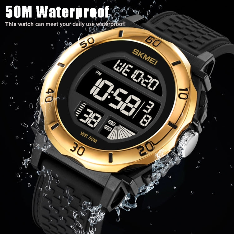 SKMEI 2099 Multifunctional Men Outdoor 50M Waterproof Luminous Digital Wrist Watch(Black Gold) - free shipping - PMC TechLife - Order now!