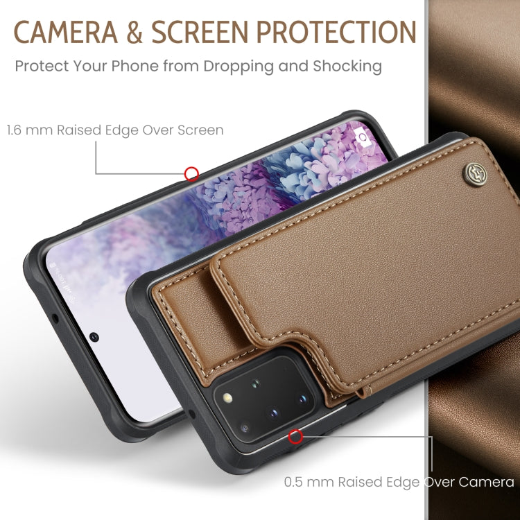 For Samsung Galaxy S20+ CaseMe C22 Card Slots Holder RFID Anti-theft Phone Case(Brown) - Galaxy Phone Cases by CaseMe | Online Shopping South Africa | PMC Jewellery | Buy Now Pay Later Mobicred