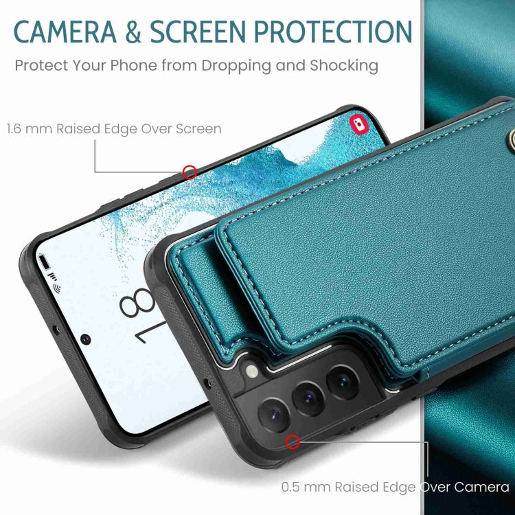 For Samsung Galaxy S22 5G CaseMe C22 Card Slots Holder RFID Anti-theft Phone Case(Blue Green) - Galaxy S22 5G Cases by CaseMe | Online Shopping South Africa | PMC Jewellery | Buy Now Pay Later Mobicred