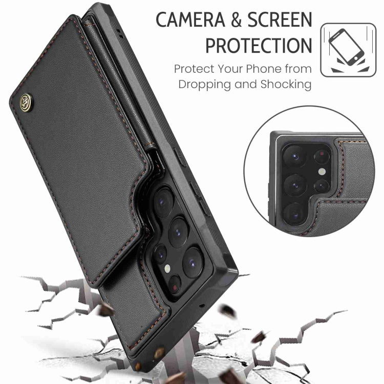 For Samsung Galaxy S22 Ultra 5G CaseMe C22 Card Slots Holder RFID Anti-theft Phone Case(Black) - free shipping - PMC Jewellery - Order now!