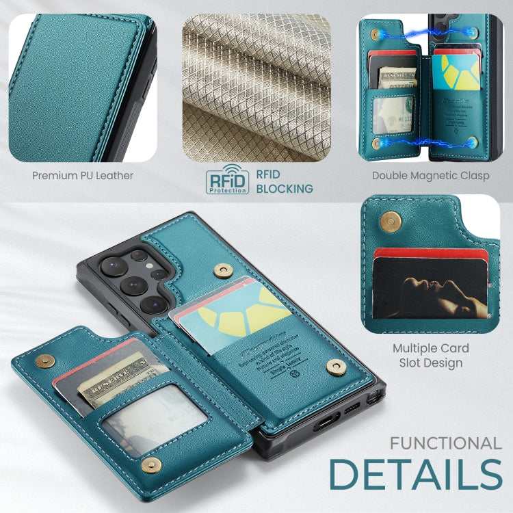 For Samsung Galaxy S23 Ultra 5G CaseMe C22 Card Slots Holder RFID Anti-theft Phone Case(Blue Green) - free shipping - PMC Jewellery - Order now!
