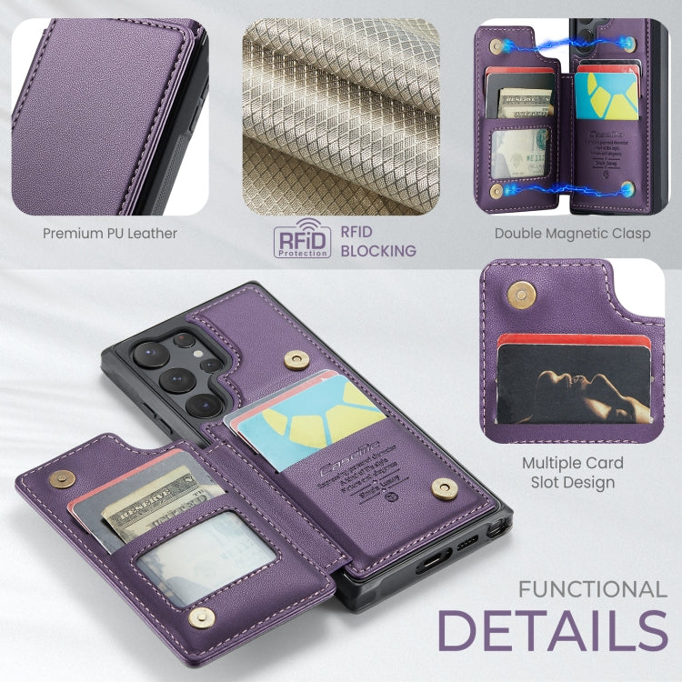 For Samsung Galaxy S23 Ultra 5G CaseMe C22 Card Slots Holder RFID Anti-theft Phone Case(Purple) - Galaxy S23 Ultra 5G Cases by CaseMe | Online Shopping South Africa | PMC Jewellery | Buy Now Pay Later Mobicred